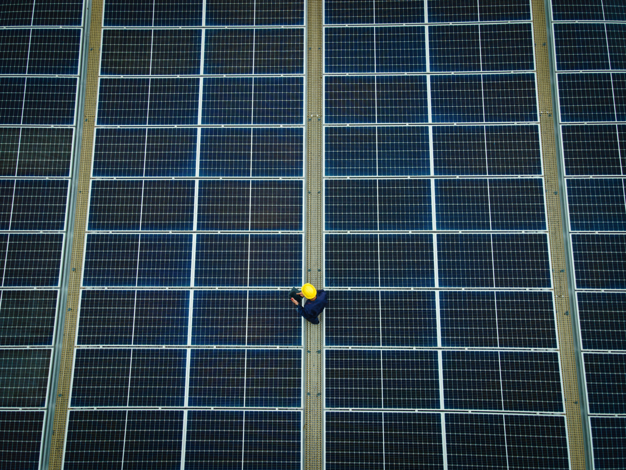 EHS Lone Worker Solar Panels Aerial View